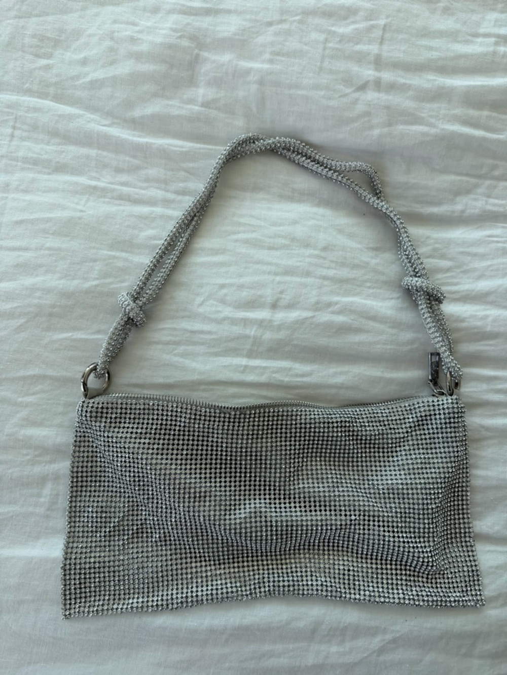 Silver Mesh Evening Shoulder Bag